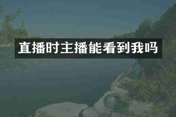 直播时主播能看到我吗