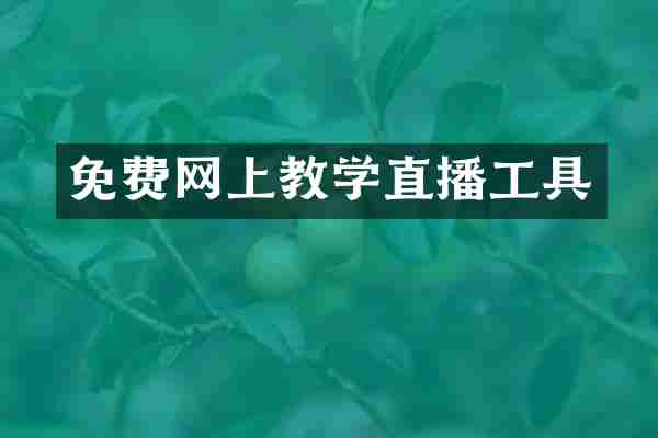 免费网上教学直播工具