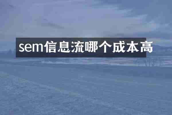 sem信息流哪个成本高