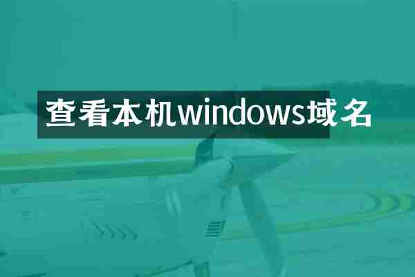 查看本机windows域名