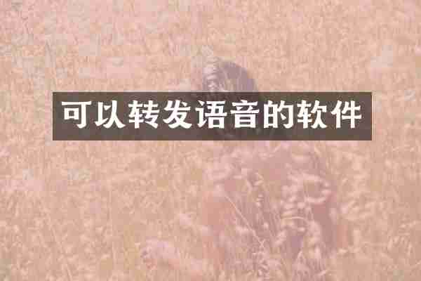 可以转发语音的软件