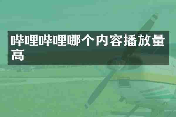 哔哩哔哩哪个内容播放量高