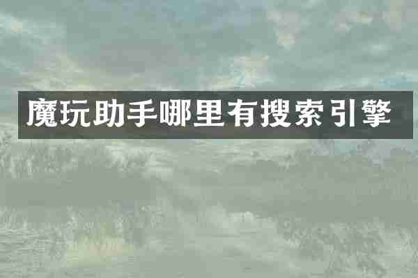 魔玩助手哪里有搜索引擎