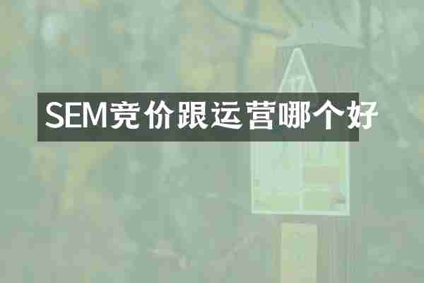 SEM竞价跟运营哪个好