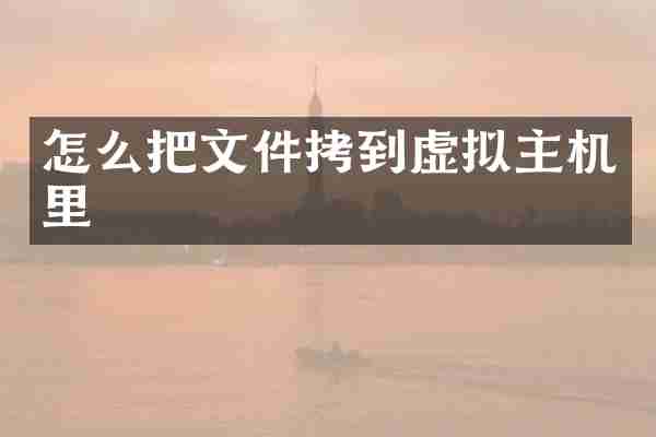 怎么把文件拷到虚拟主机里