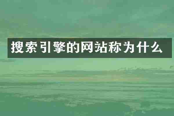 搜索引擎的网站称为什么