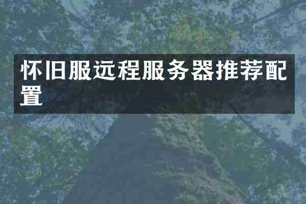 怀旧服远程服务器推荐配置