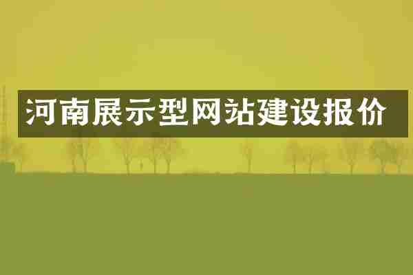 河南展示型网站建设报价