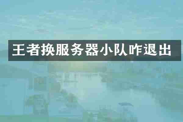 王者换服务器小队咋退出