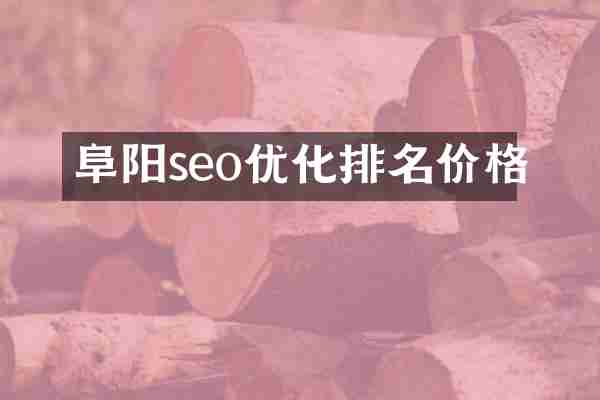 阜阳seo优化排名价格