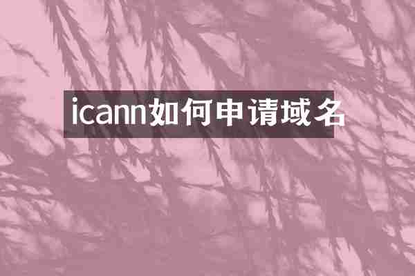 icann如何申请域名