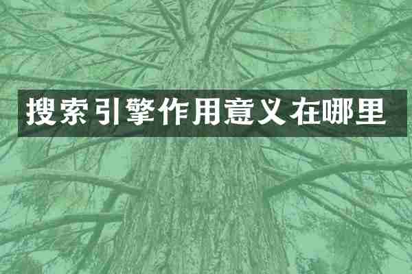 搜索引擎作用意义在哪里