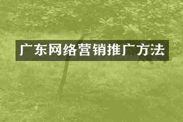 广东网络营销推广方法