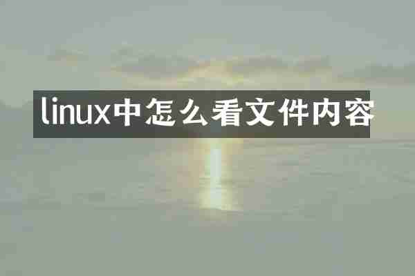 linux中怎么看文件内容