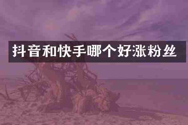抖音和快手哪个好涨粉丝