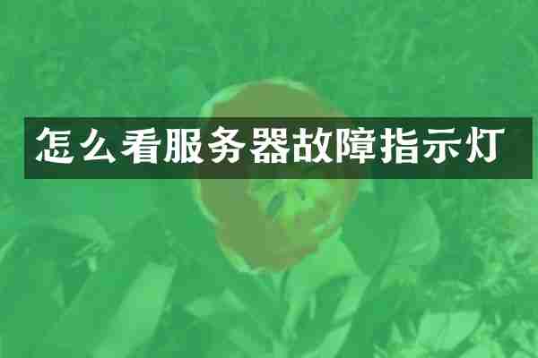 怎么看服务器故障指示灯