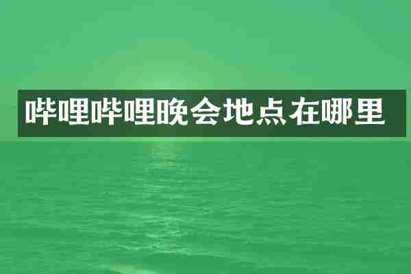 哔哩哔哩晚会地点在哪里