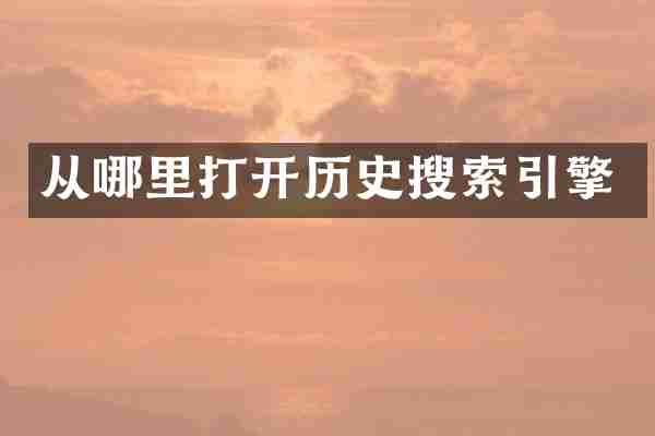 从哪里打开历史搜索引擎
