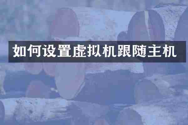 如何设置虚拟机跟随主机