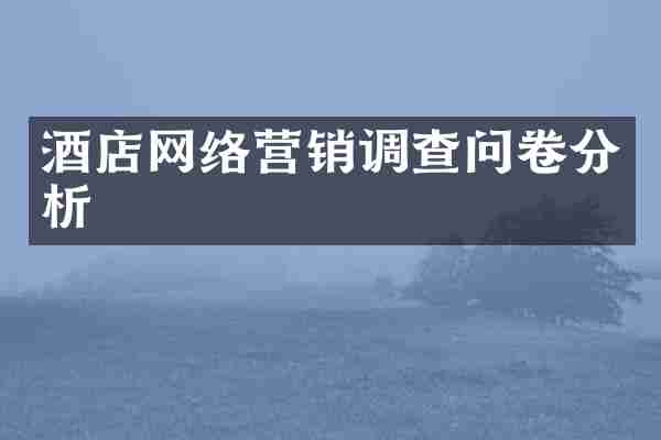 酒店网络营销调查问卷分析