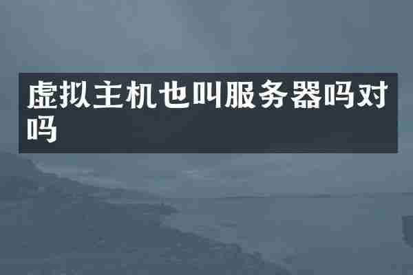虚拟主机也叫服务器吗对吗