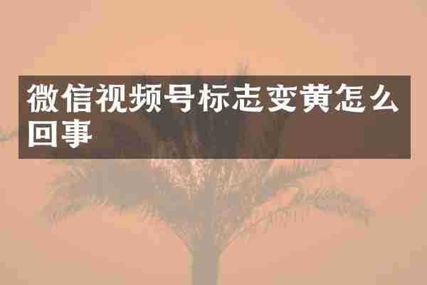 微信视频号标志变黄怎么回事
