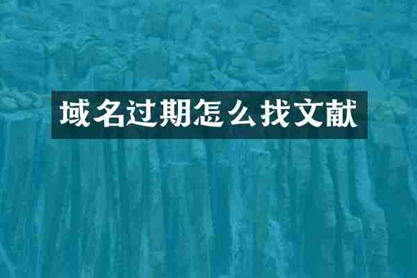 域名过期怎么找文献