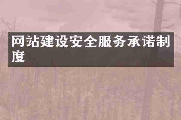 网站建设安全服务承诺制度