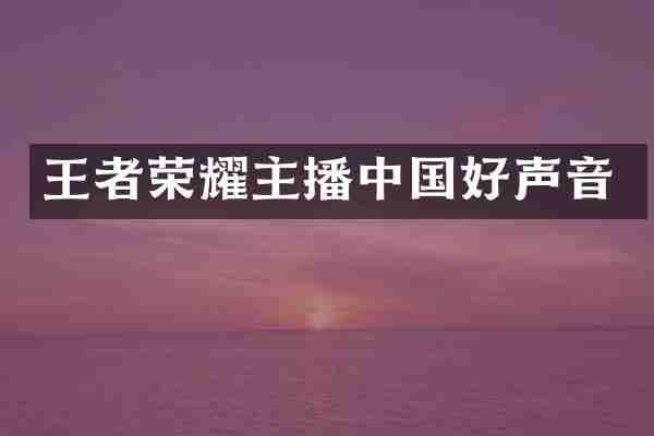 王者荣耀主播中国好声音