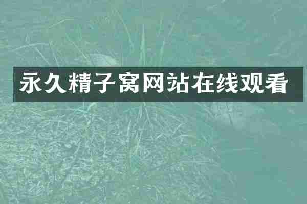 永久精子窝网站在线观看