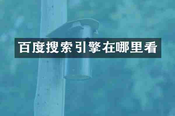 百度搜索引擎在哪里看