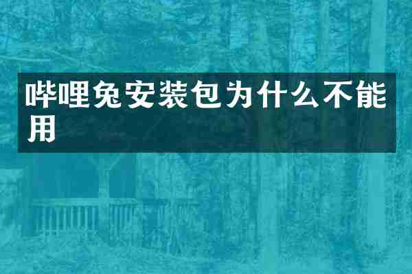 哔哩兔安装包为什么不能用