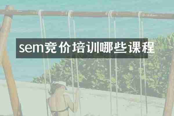 sem竞价培训哪些课程