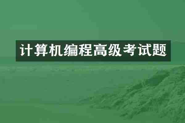 计算机编程高级考试题