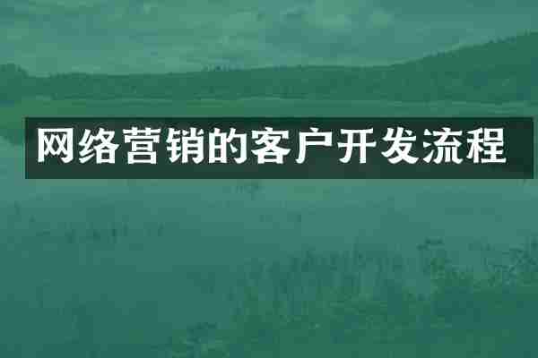 网络营销的客户开发流程