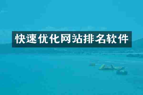 快速优化网站排名软件