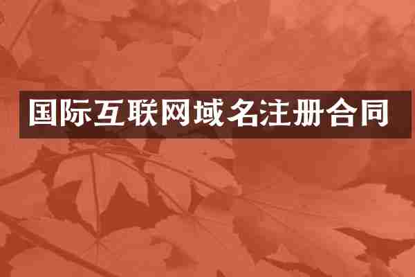 国际互联网域名注册合同