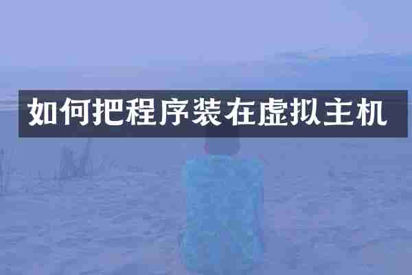 如何把程序装在虚拟主机