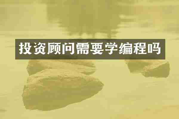 投资顾问需要学编程吗