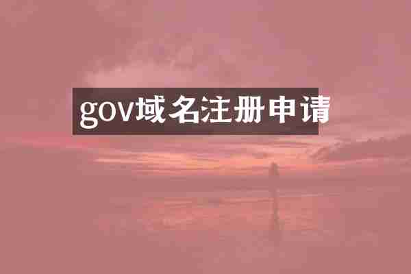 gov域名注册申请