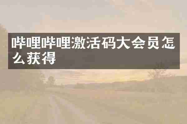 哔哩哔哩激活码大会员怎么获得