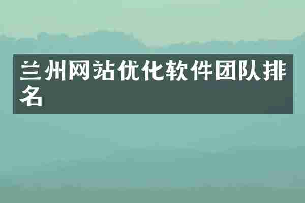 兰州网站优化软件团队排名