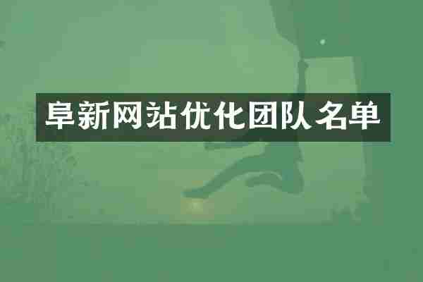 阜新网站优化团队名单