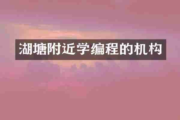 湖塘附近学编程的机构