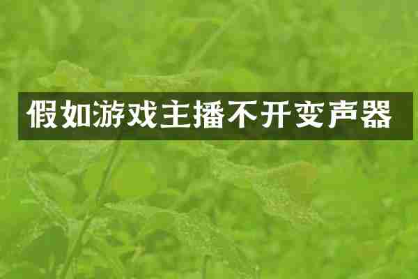 假如游戏主播不开变声器