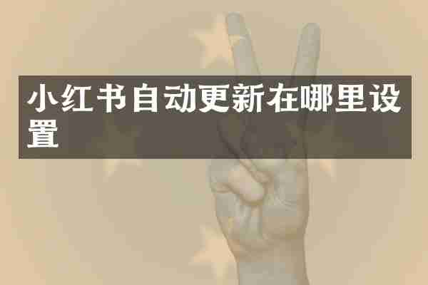 小红书自动更新在哪里设置