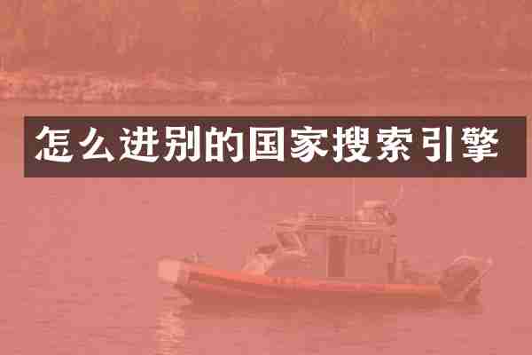 怎么进别的国家搜索引擎