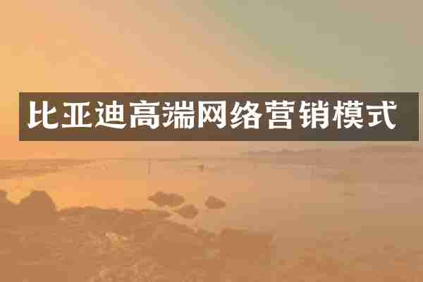 比亚迪高端网络营销模式