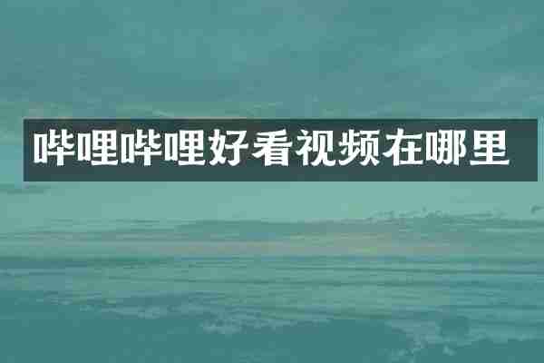 哔哩哔哩好看视频在哪里