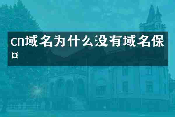 cn域名为什么没有域名保护